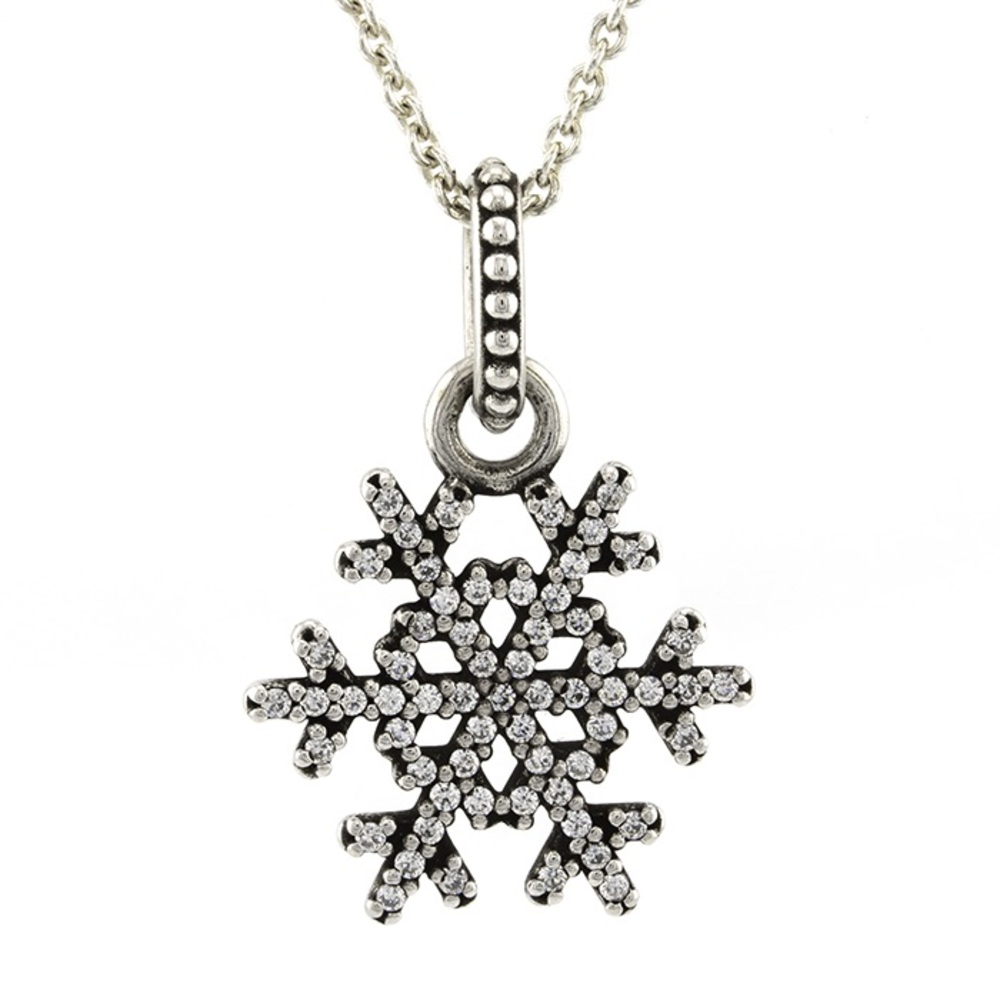 PANDORA Winter Kiss Necklace Pendant Zirconia Stones